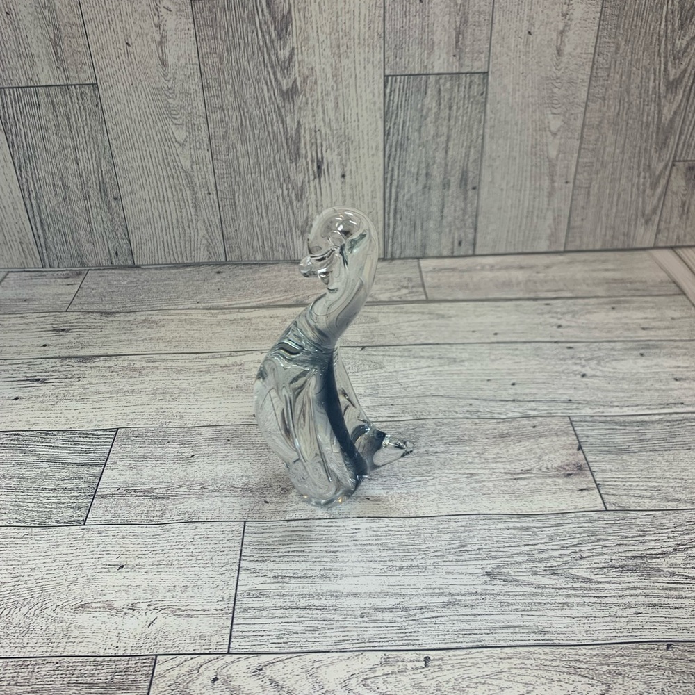 Art Glass Duck Clear with Smokey Stripe